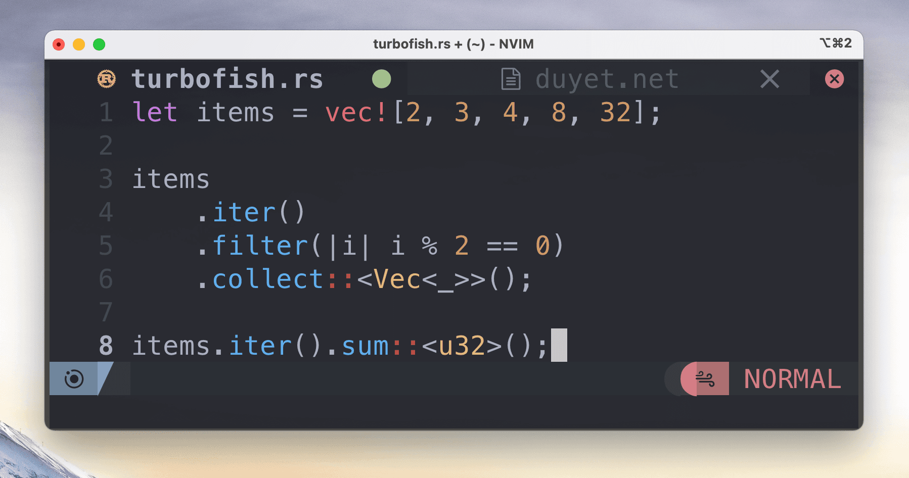 Rust: Turbofish ::<> 🐠